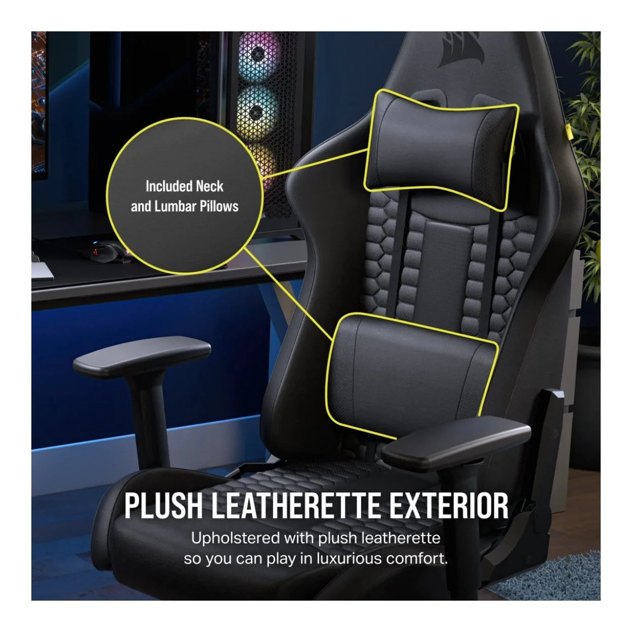 Corsair TC100 RELAXED Gaming Chair Black CF-9010050-WW - Image 9