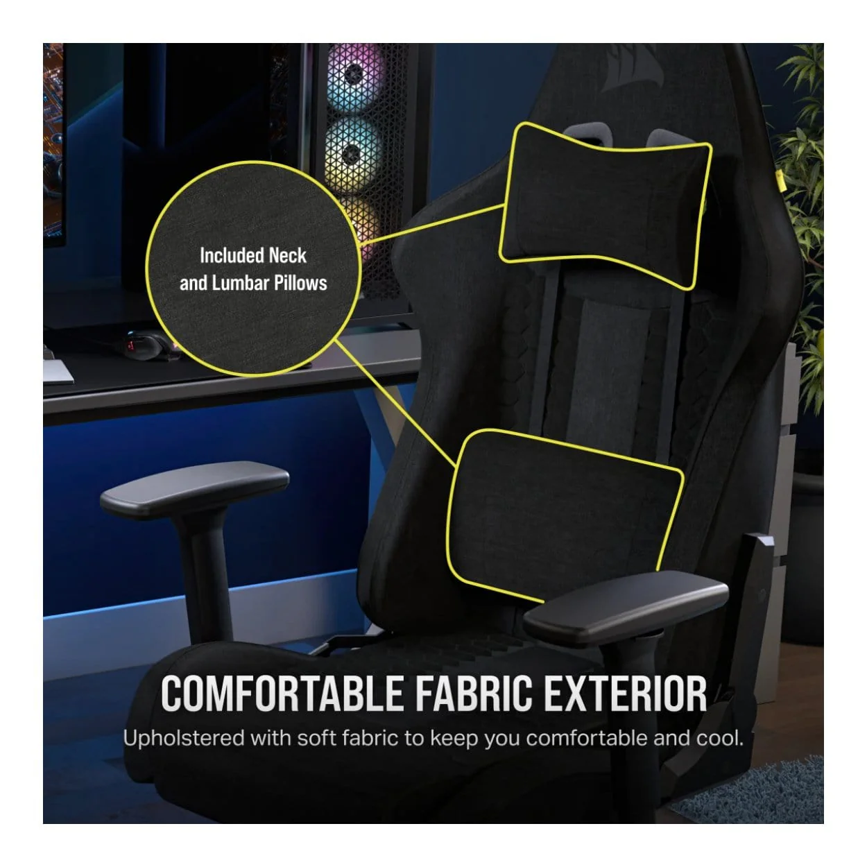 Corsair TC100 RELAXED Gaming Chair Black CF-9010051-WW - Image 9