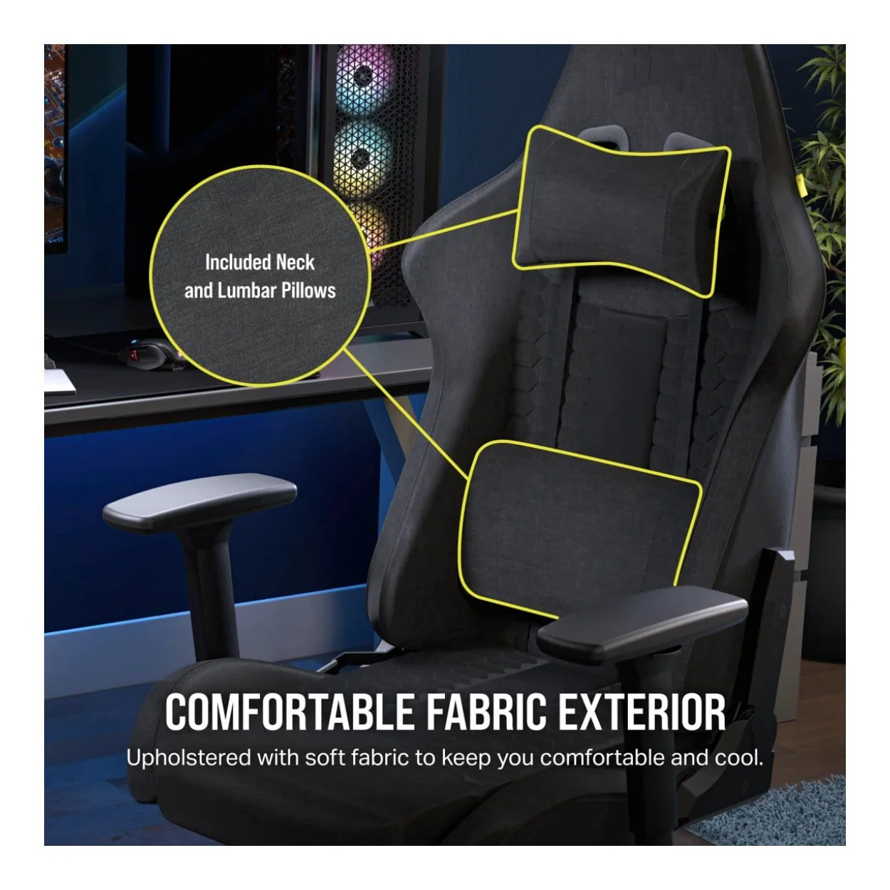 Corsair TC100 RELAXED Gaming Chair Black CF-9010052-WW - Image 11