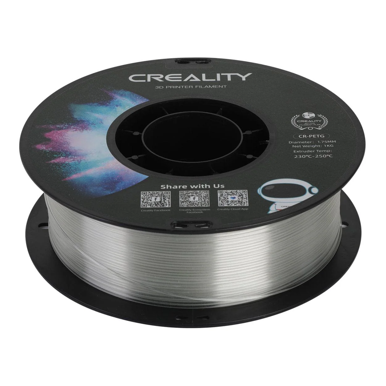 Creality 3D PETG Filament 1Kg - Translucent 3301030037 - Image 2