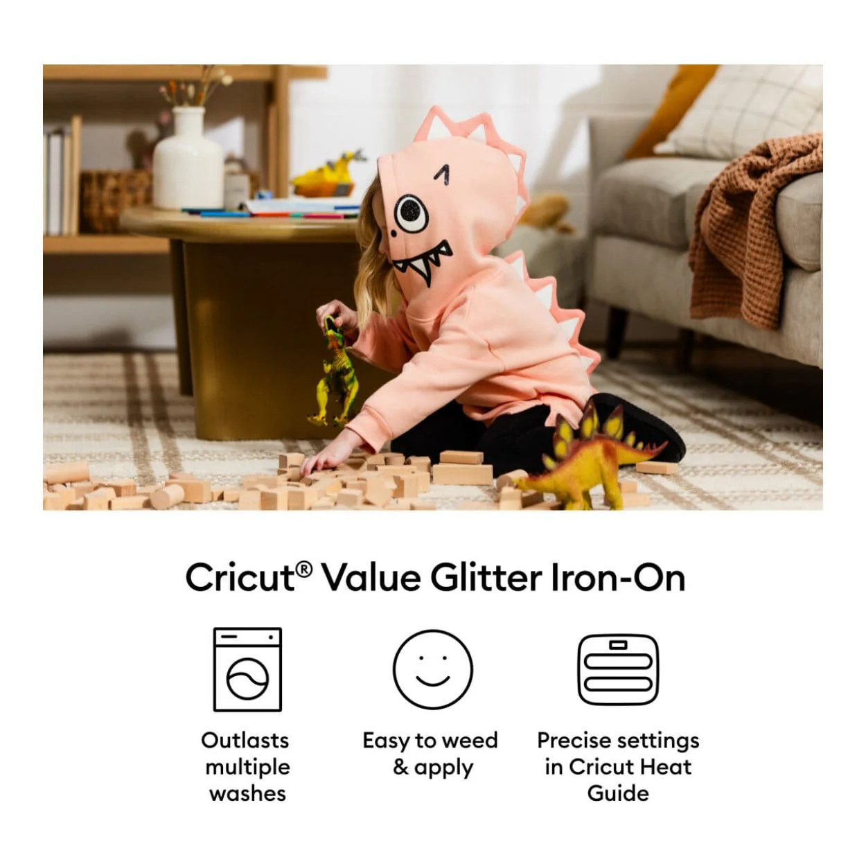 Cricut Value Glitter Iron-On Vinyl 25.4cmx2.4m 1-sheet Red 2012079 - Image 2