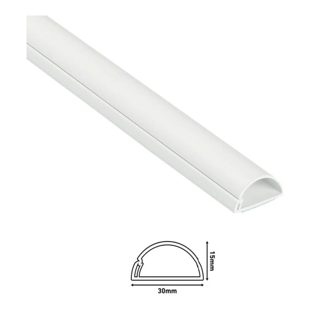 D-Line 30x15mm Half Moon Trunking Kit 1m White D3015W-1MKIT