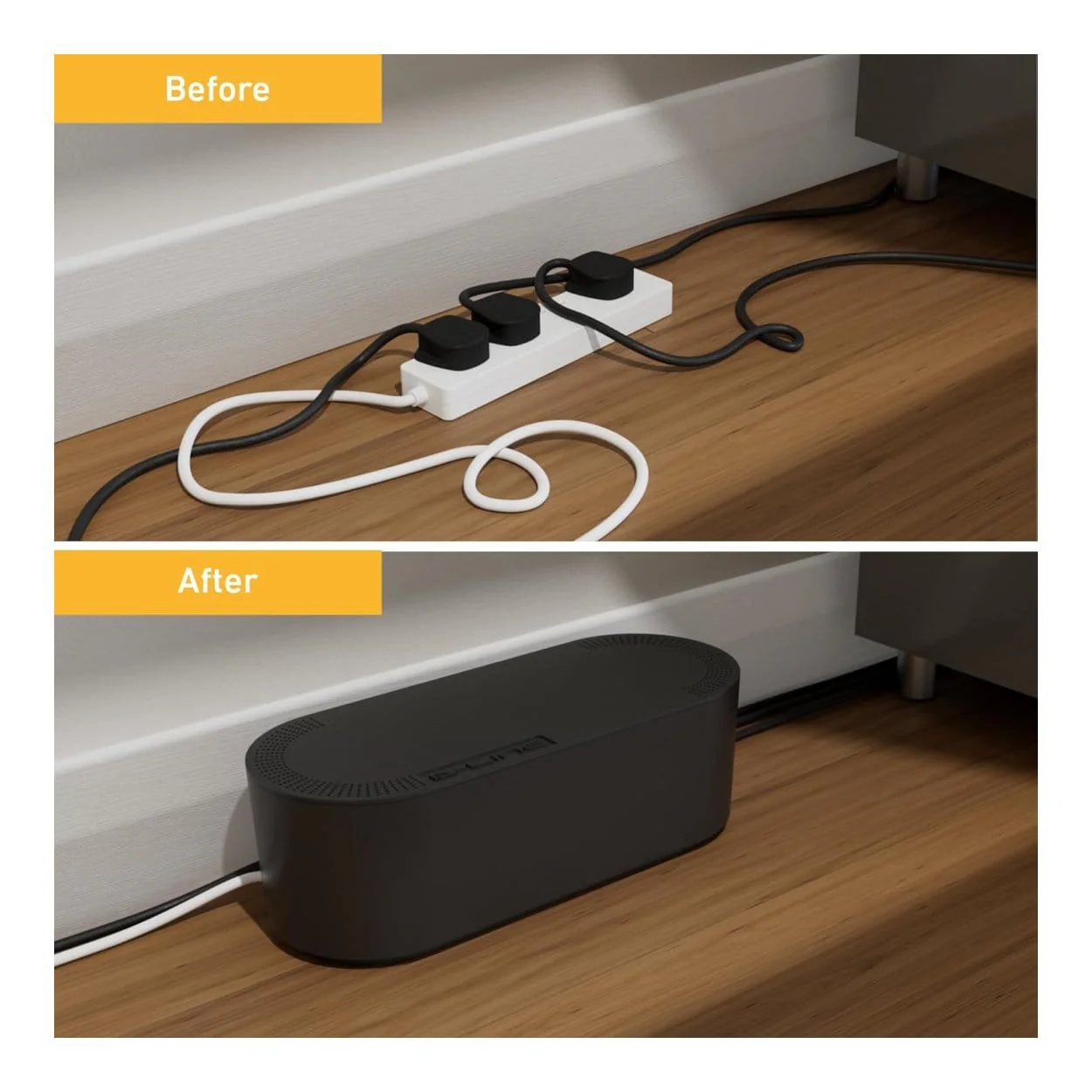 D-Line Cable Tidy Box Cable Management Black - Large DCTULGEB - Image 5