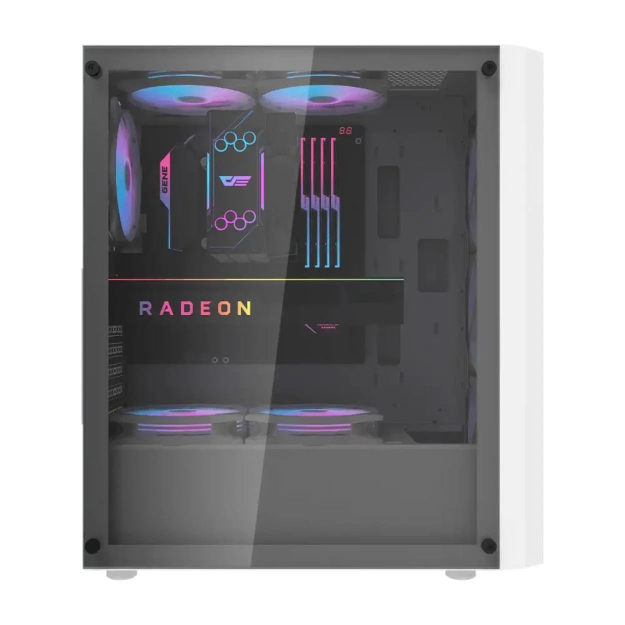 darkFlash DK351 ATX PC Case White with 4 ARGB Fans - Image 5