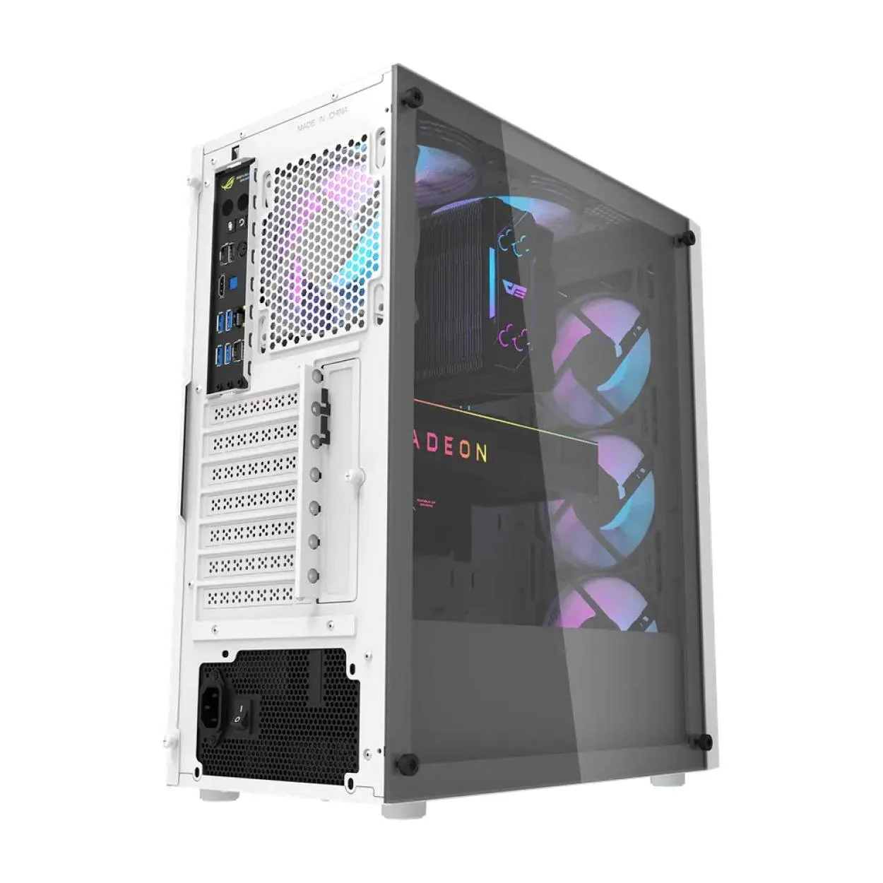 darkFlash DK351 ATX PC Case White with 4 ARGB Fans - Image 6