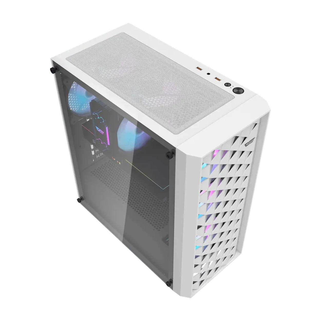 darkFlash DK351 ATX PC Case White with 4 ARGB Fans - Image 7