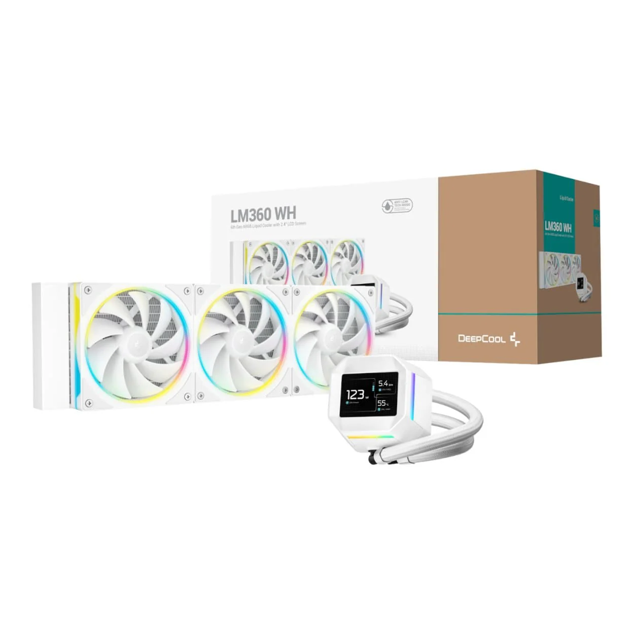DeepCool LM360 ARGB 360mm AIO CPU Liquid Cooler White R-LM360-WHDMMC-1 - Image 6