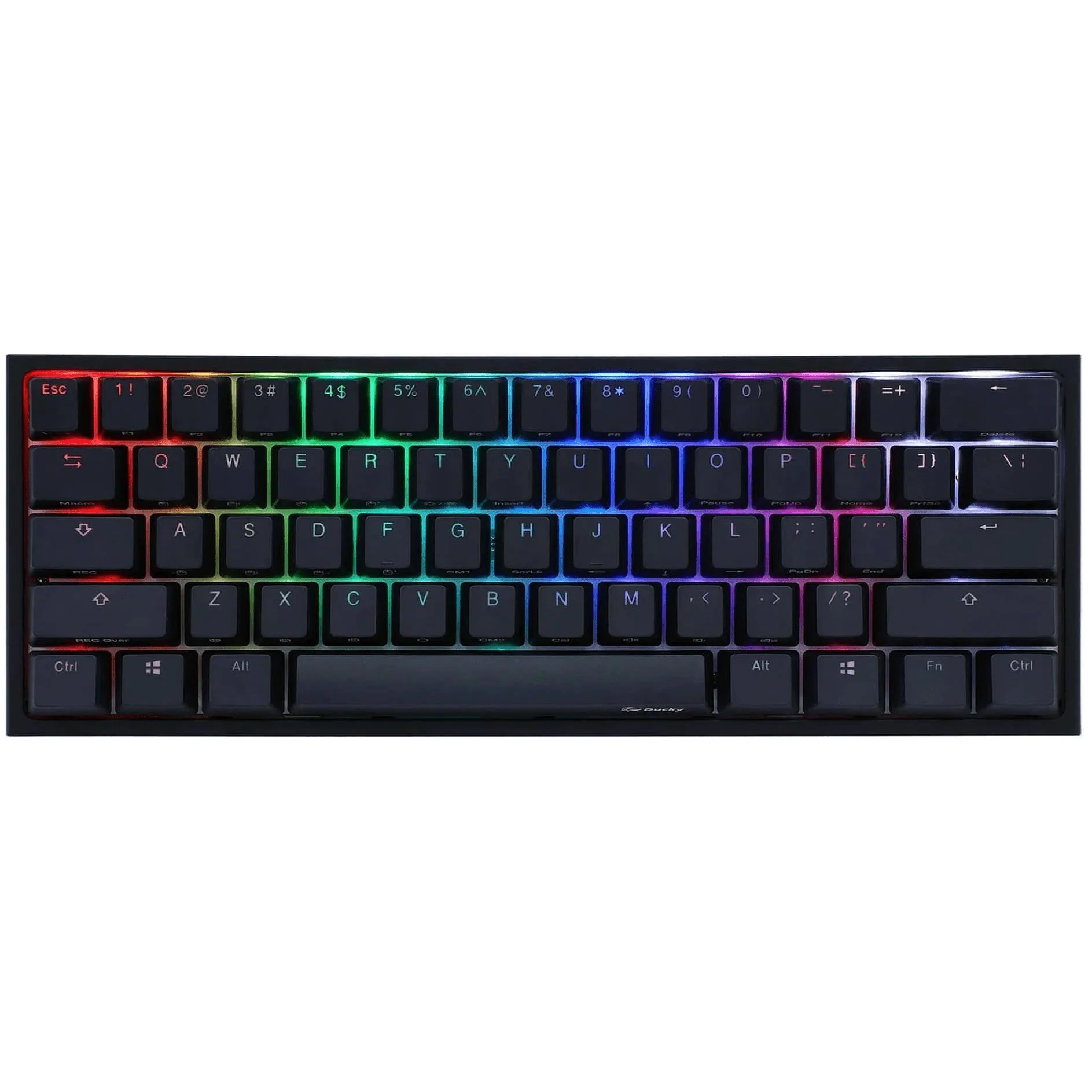 Ducky One 2 Pro Mini 60 Cherry MX Silent Red Linear Mechanical Wired Gaming Keyboard - Black DKON2061ST-SUSPDAZT2