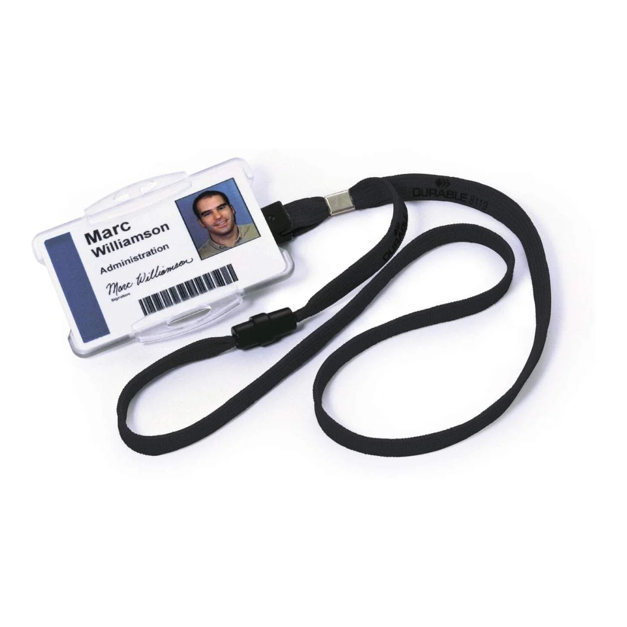 Durable Textile Lanyard 10 with Plastic Clip 10-pack Black 811901 - Image 3