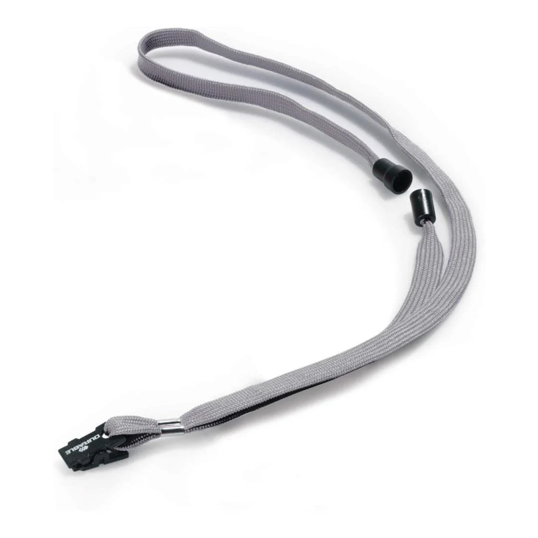 Durable Textile Lanyard 10 with Plastic Clip 10-pack Grey 811910