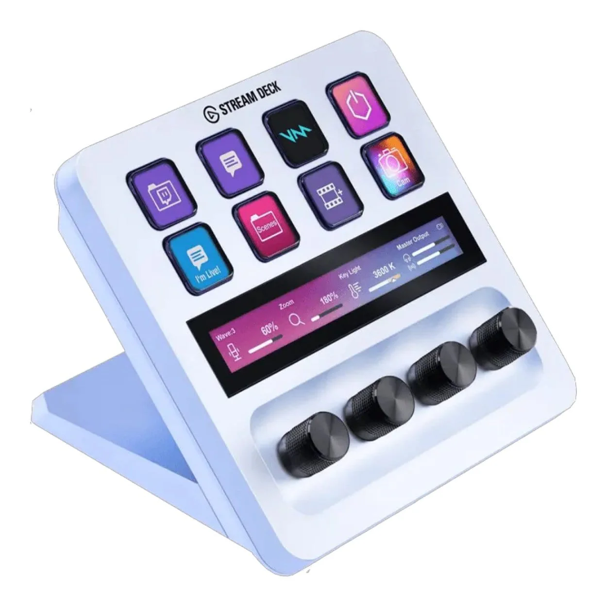 Elgato Stream Deck plus 8-Key LCD USB Studio Controller Keyboard - White 10GBD9911 - Image 3