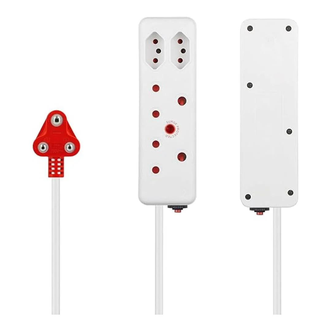 Ellies 5m 4-way Medium Surge Extension Lead White FEE2X/5WS(V2)
