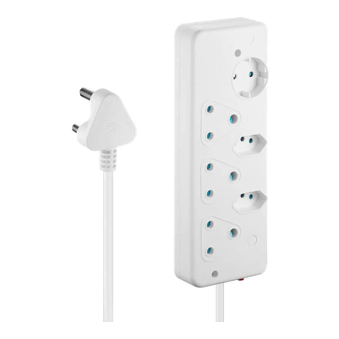 Ellies 6-Way Basic Multiplug White FEM6A