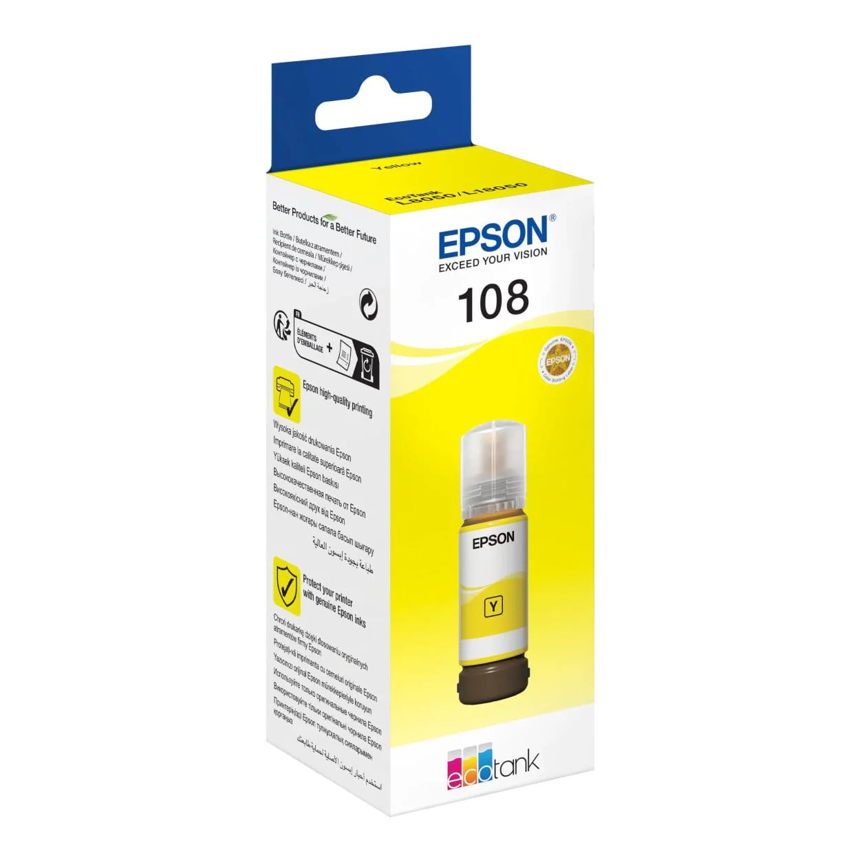 Epson 108 Ink Bottle Yellow EcoTank Original 70ml Single-pack C13T09C44A - Image 2