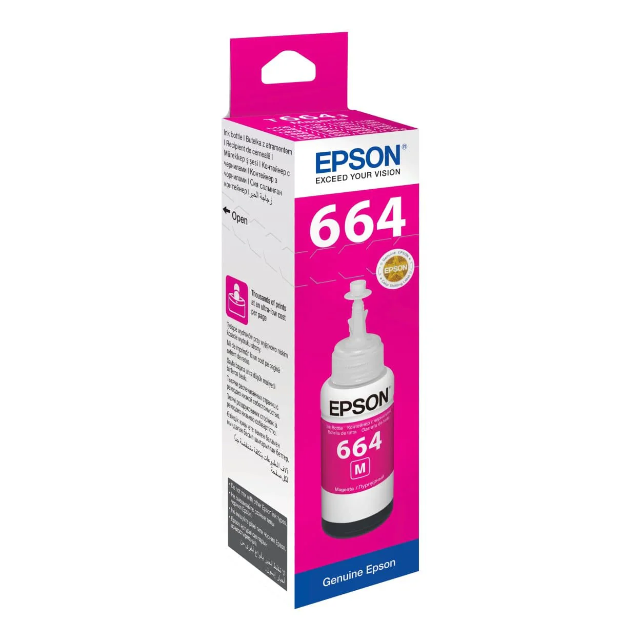 Epson 664 Ink Bottle Magenta EcoTank Original 70ml Single-pack C13T66434A - Image 2