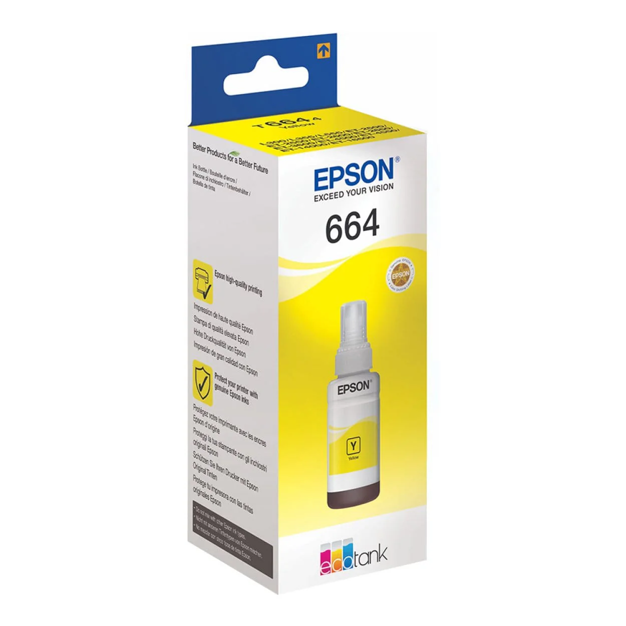 Epson 664 Ink Bottle Yellow EcoTank Original 70ml Single-pack C13T66444A - Image 2