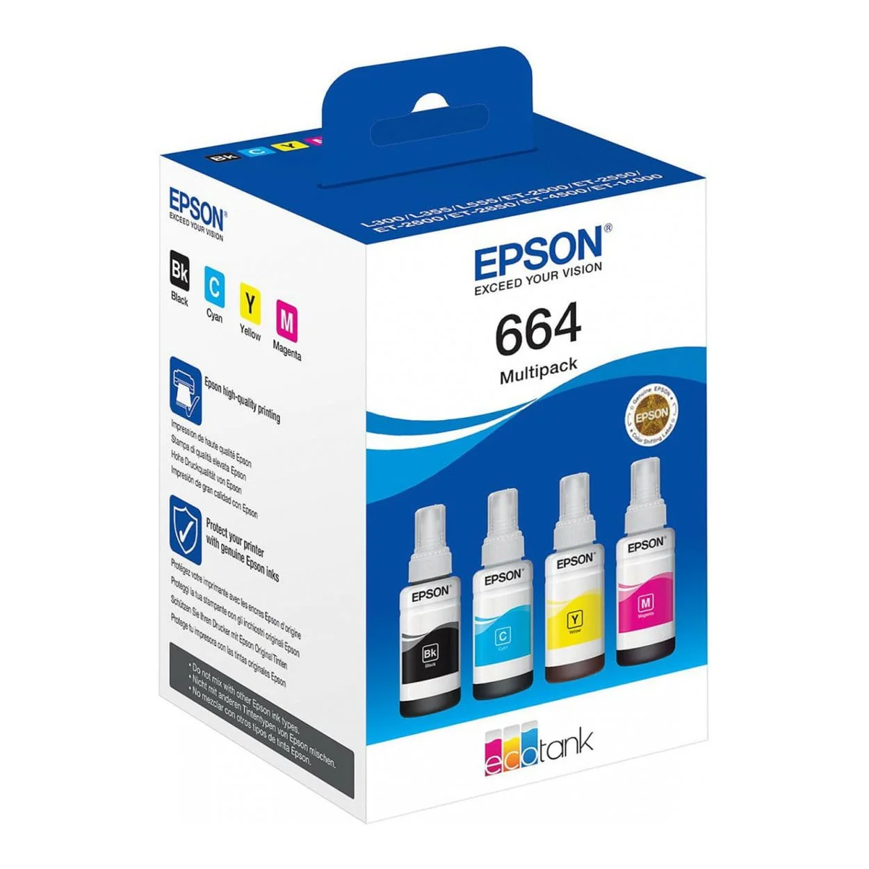Epson 664 Ink Cartridge Colour EcoTank Original 280ml Multi-pack C13T66464A - Image 2
