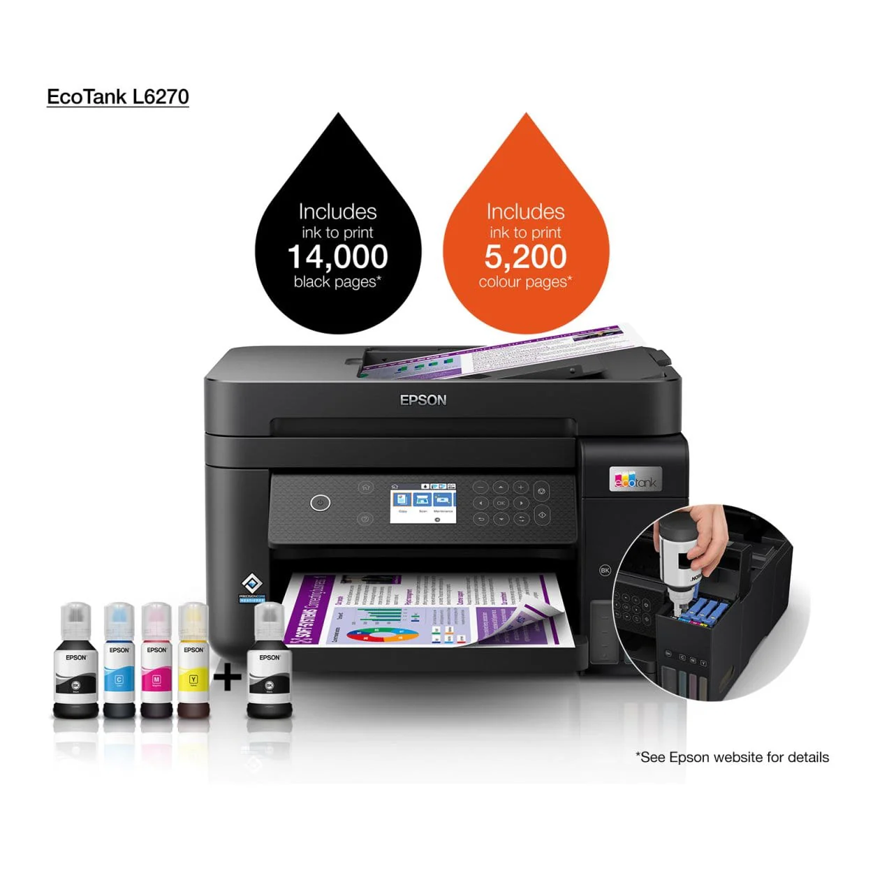 Epson Ecotank L6370 A4 Colour Multifunctional Inkjet Printer C11CL43405 - Image 5