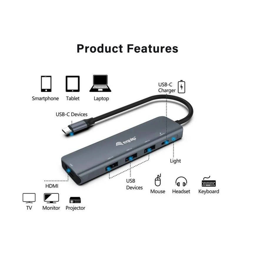 Equip 5-in-1 USB-C Multiport Adapter 133487 - Image 3