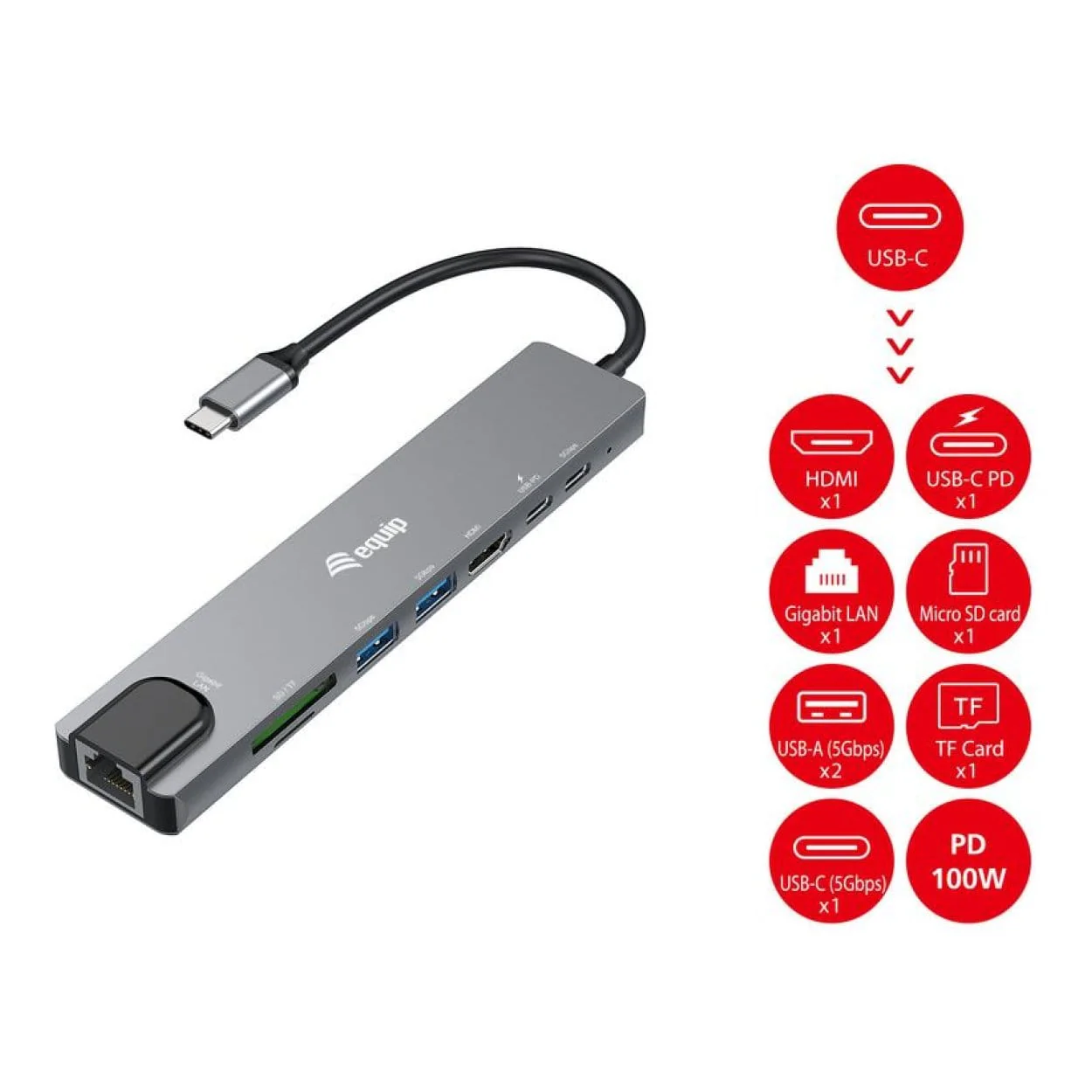 Equip 8-in-1 Multifunctional USB-C 4K HDMI Adapter 133497 - Image 6