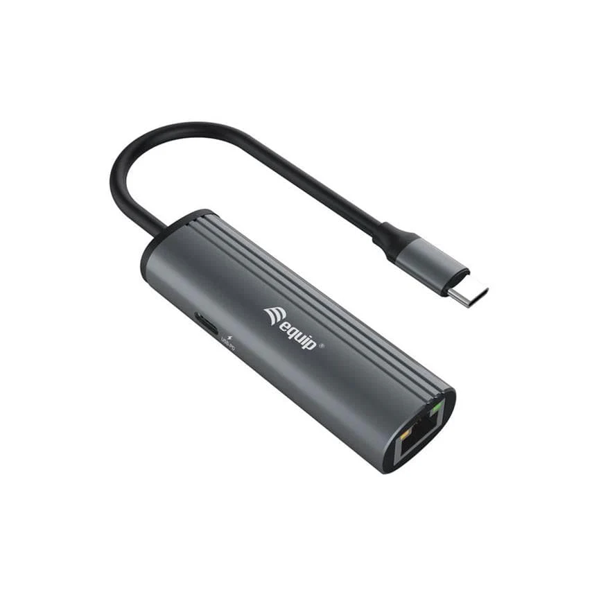 Equip USB-C Male to RJ45 Female Gigabit Network plus 100W USB PD Adapter 133486 - Image 2