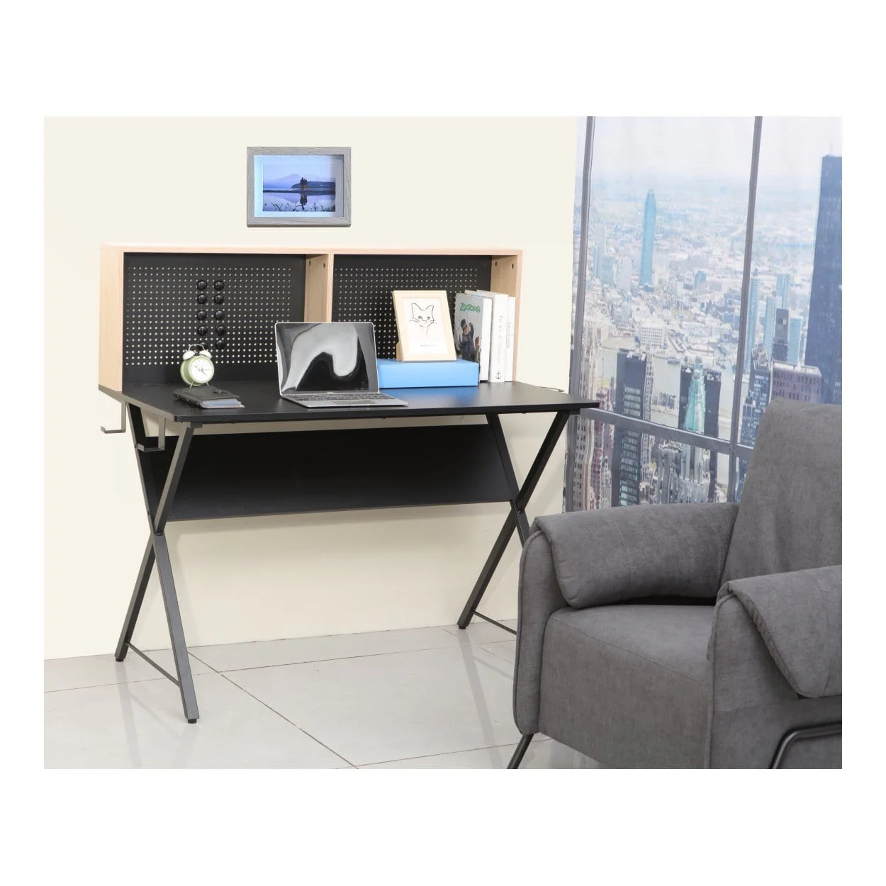Everfurn Corin Office Desk Black FD-OD-23 - Image 6