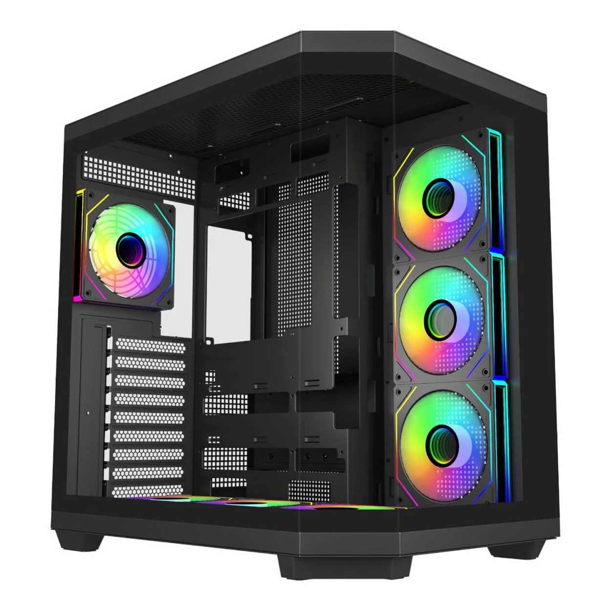 FSP U580 ARGB Ultra Mid-Tower ATX Gaming PC Case Black - Image 2