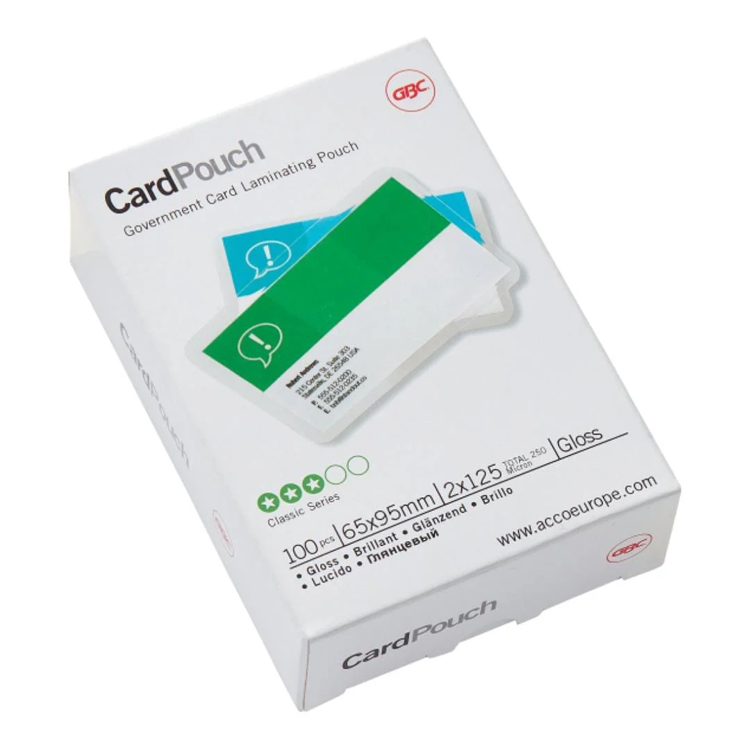 GBC 250 Micron Government ID Lamination Pouch 100-pack 340380