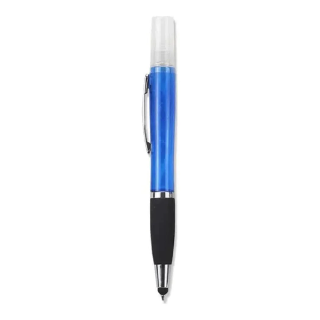 Geeko 3-in-1 Sanitizer Spray Stylus and Blue Ink Pen GKSSPBLU