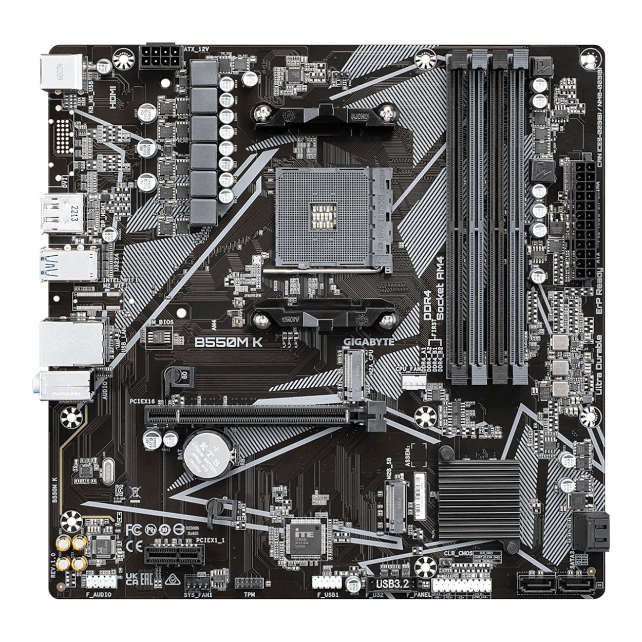 Gigabyte B550M K AMD Socket AM4 mATX Motherboard - Image 2