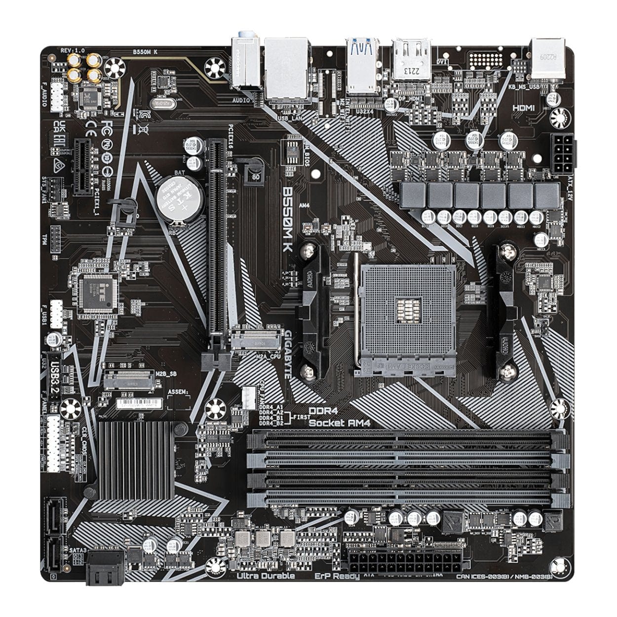 Gigabyte B550M K AMD Socket AM4 mATX Motherboard - Image 4