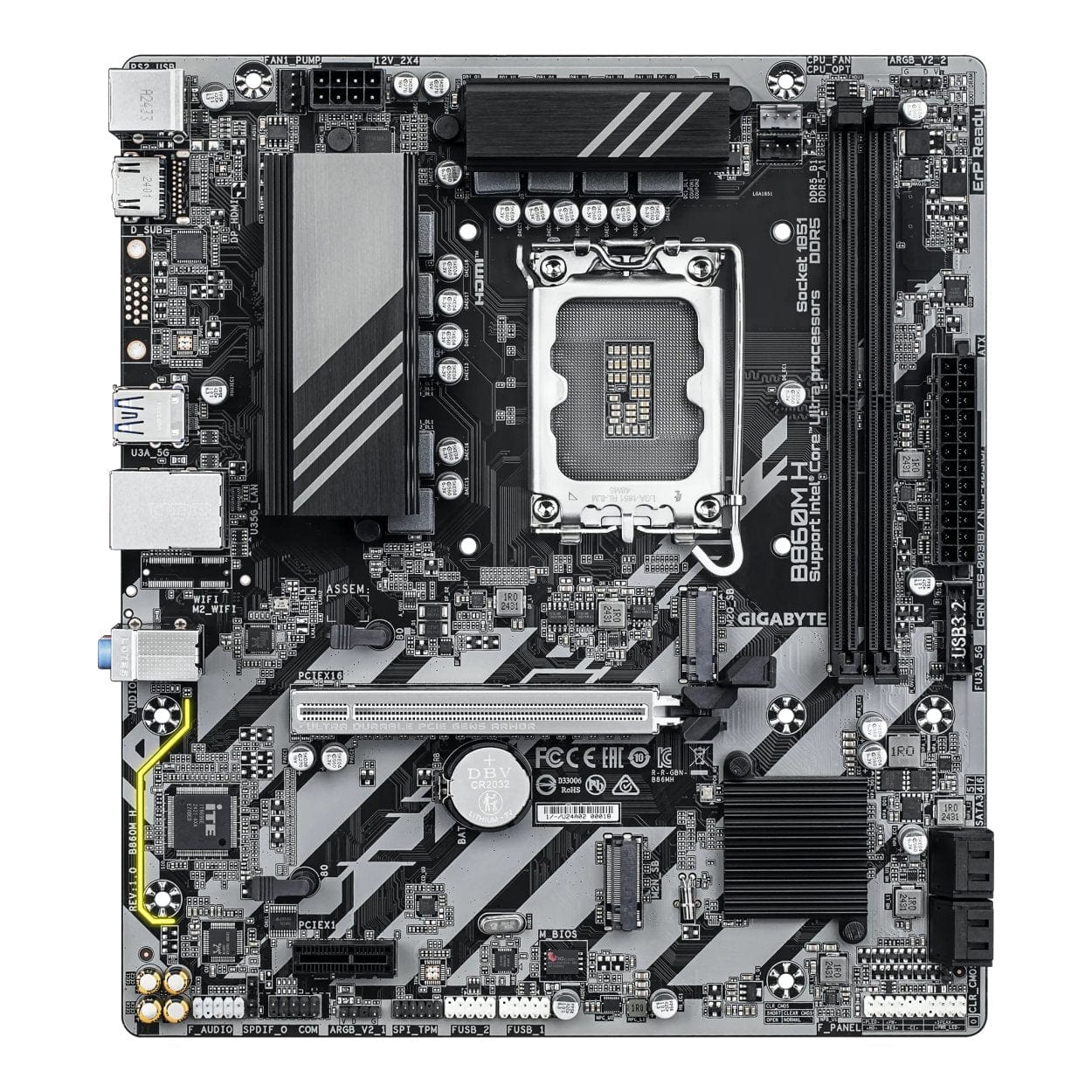 Gigabyte B860M H Intel Socket LGA 1851 Micro ATX Motherboard - Image 2
