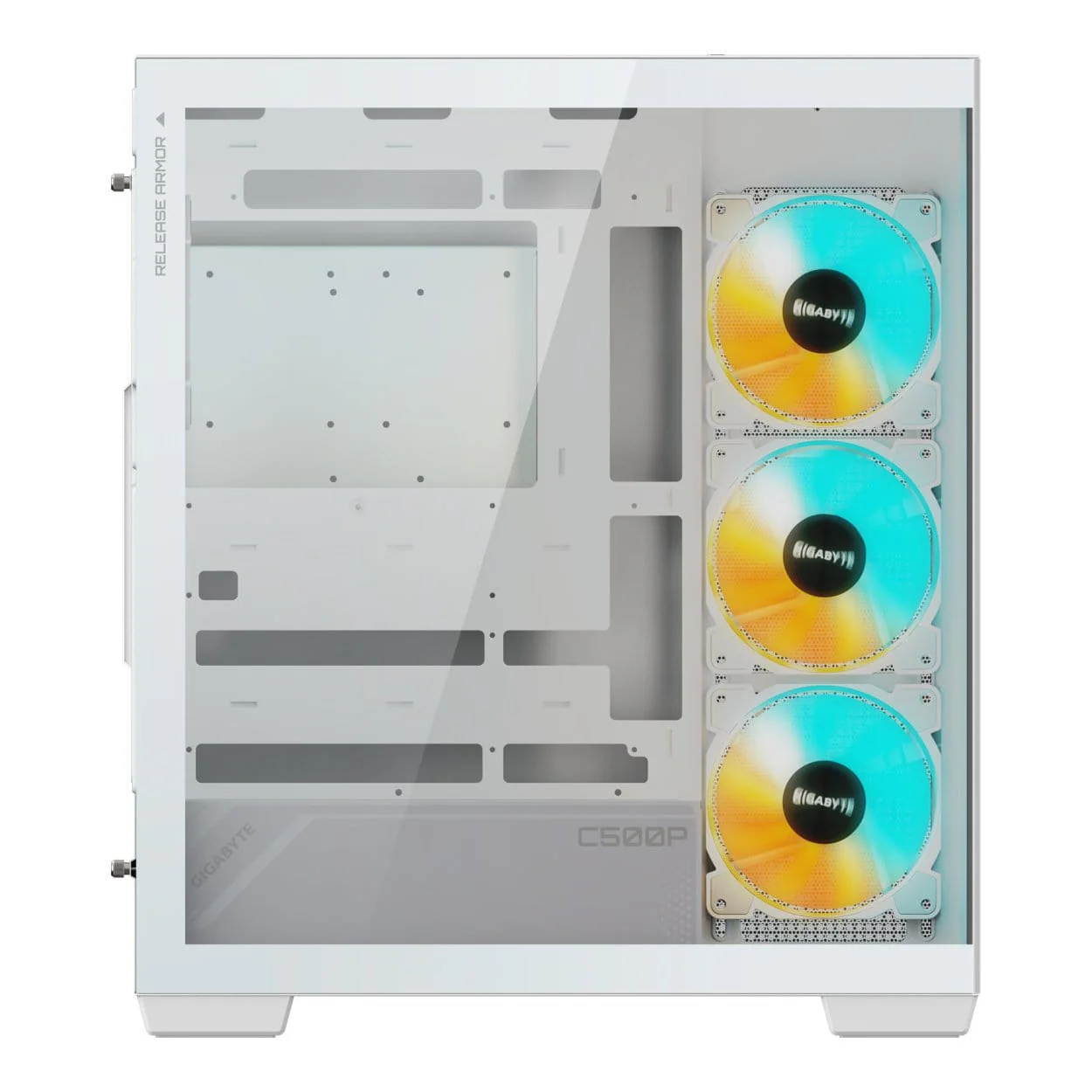 Gigabyte C500 Panoramic Stealth Ice Midi Tower PC Case White GB-C500PI ST - Image 3