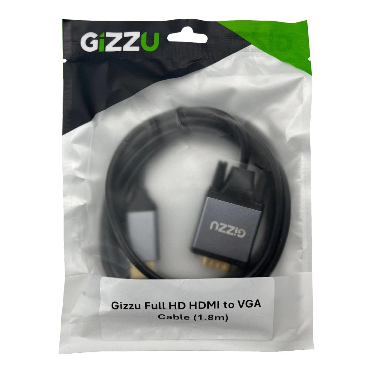 Gizzu 1.8m Full HD HDMI to VGA Cable - Black - Image 2