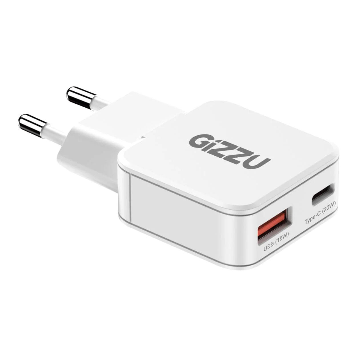 Gizzu 20W 2-Port GaN Wall Charger White GWCCU20W - Image 3