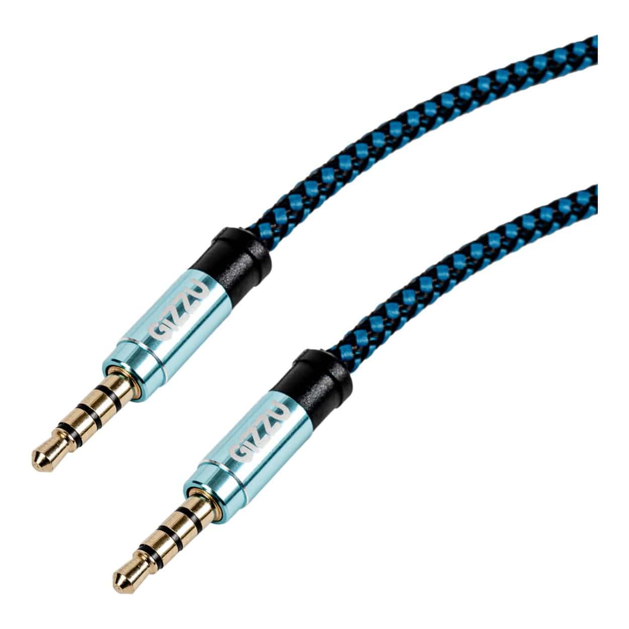Gizzu 3.5mm Aux Male to Male Cable 1.5m Black Blue GCP35MM4 - Image 3