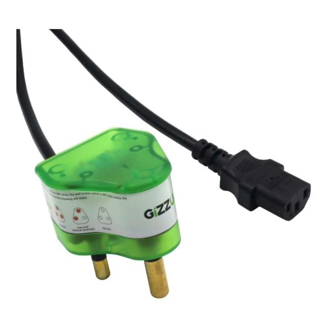 Gizzu Surge Protector 10A Kettle Plug Cable 1.5m GSPIEC1