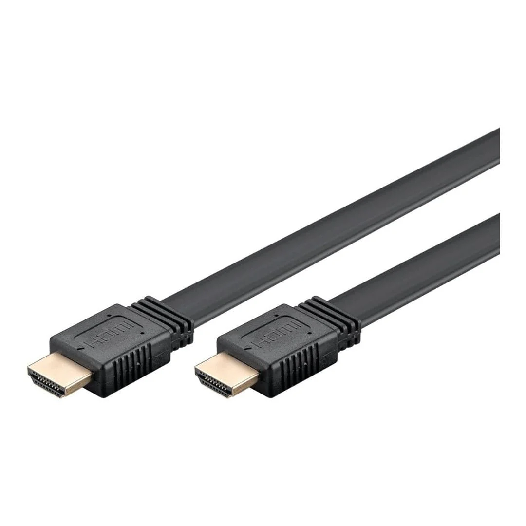 Goobay 3m High Speed HDMI Flat Cable with Ethernet Black 61280