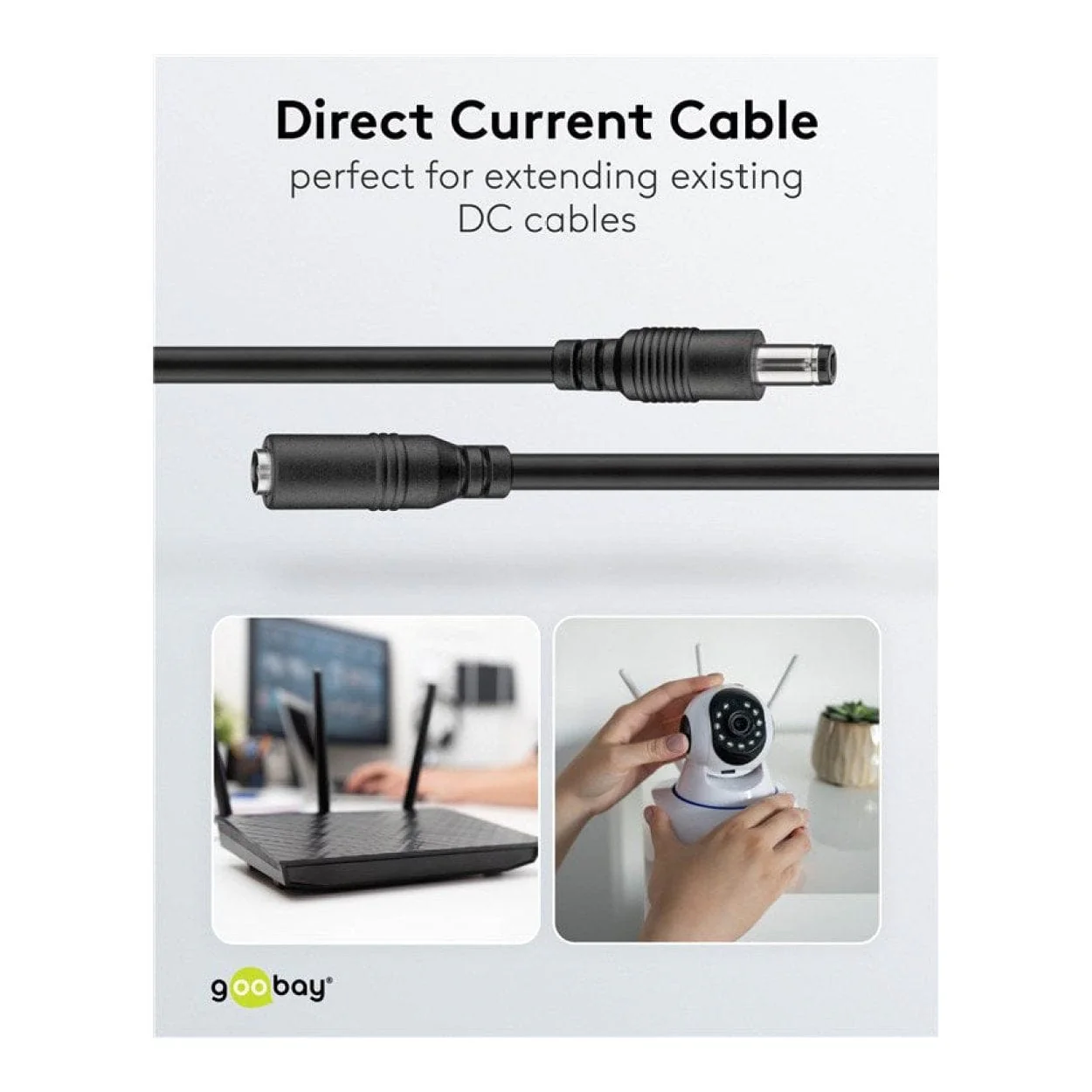 Goobay 5.5x2.1mm DC Extension Cable Black 71400 - Image 6