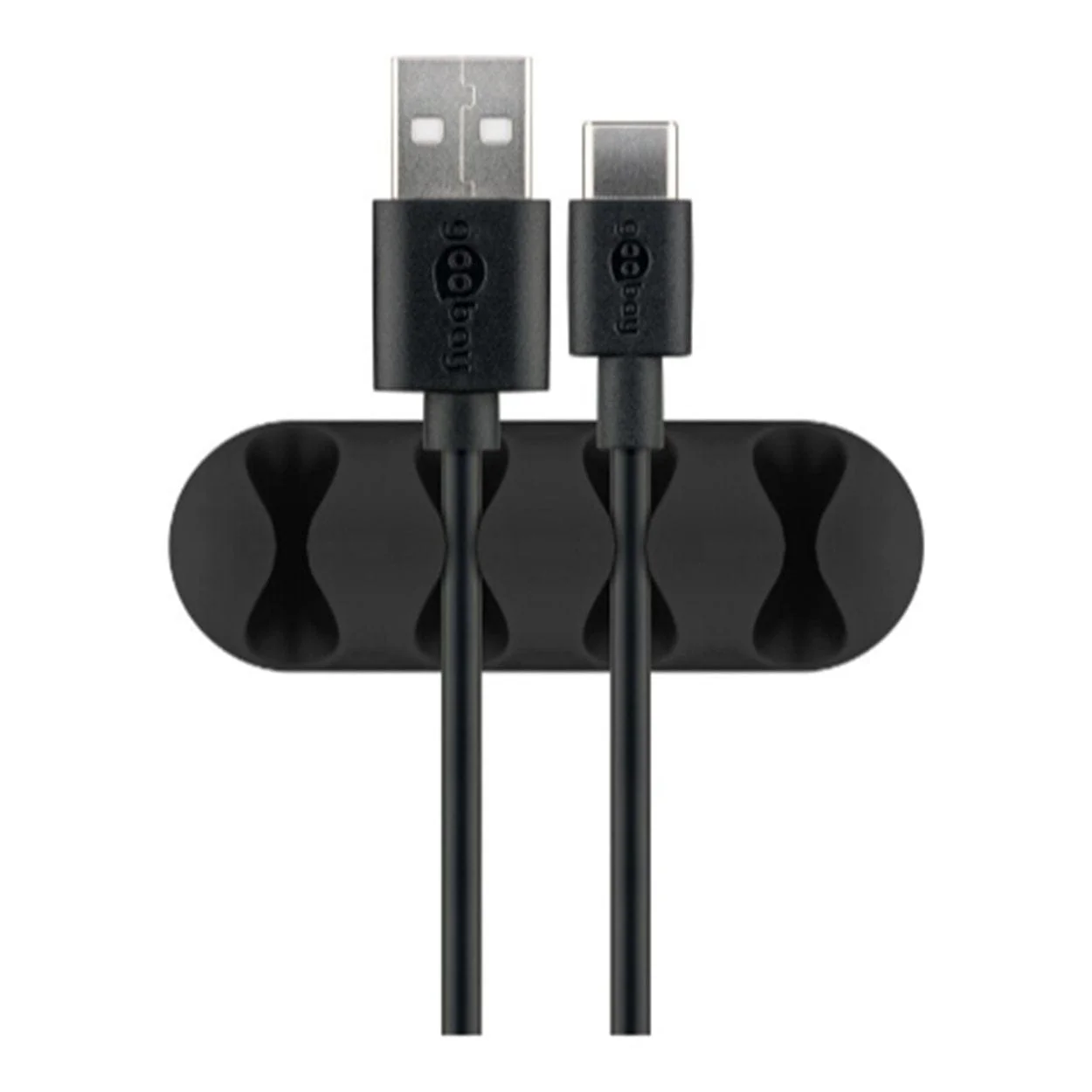 Goobay 70406 4-slot Cable Management Set Black 2-pack - Image 3