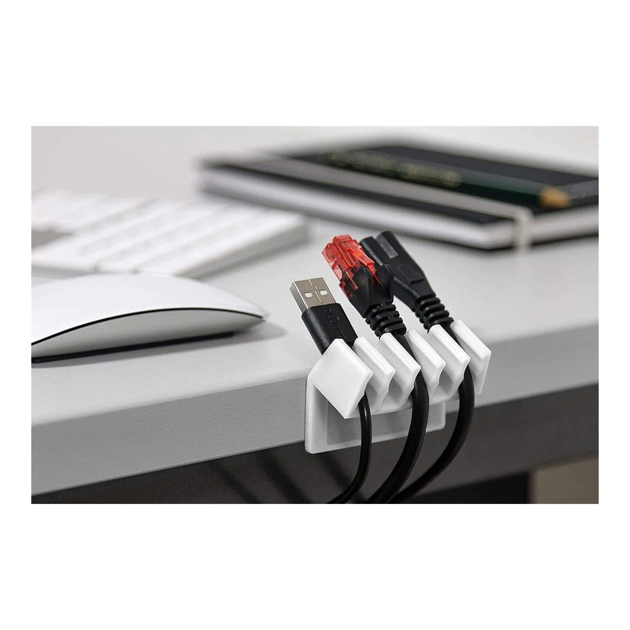 Goobay 70431 5-slot Cable Management Set White 2-pack - Image 3
