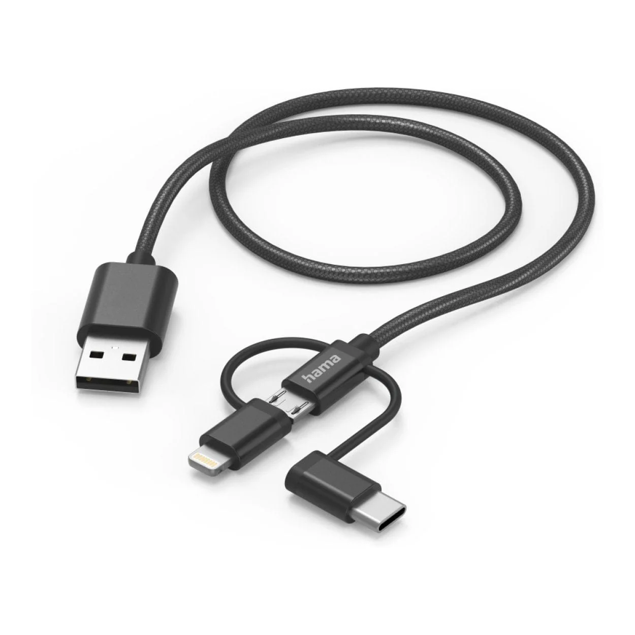 Hama 3-in-1 Multi Charging Cable 1.5m Black 201536 - Image 2