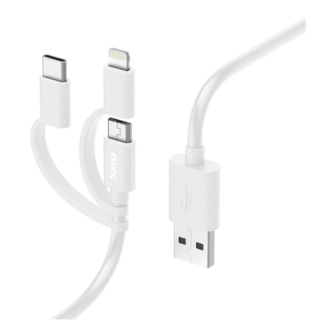 Hama 3-in-1 Multi Charging Cable White 201535
