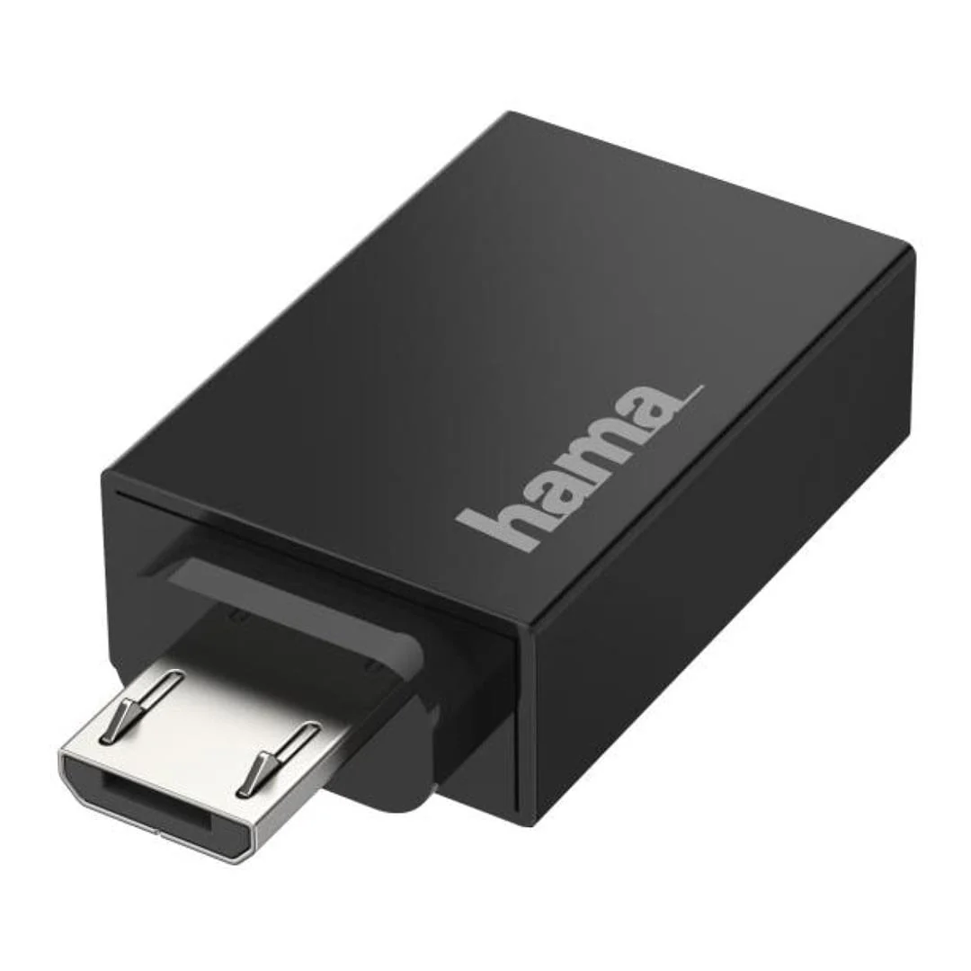 Hama Micro-USB Male to Type-A Female Socket OTG Adapter Black 200307