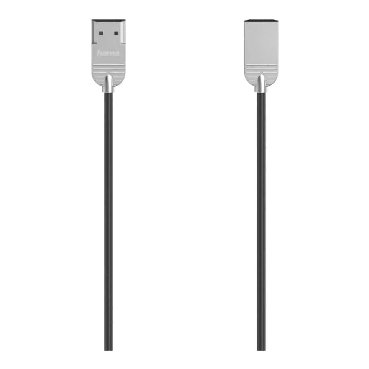 Hama Ultra-Slim HDMI Male to Male Cable 2m Silver 00205021 - Image 2