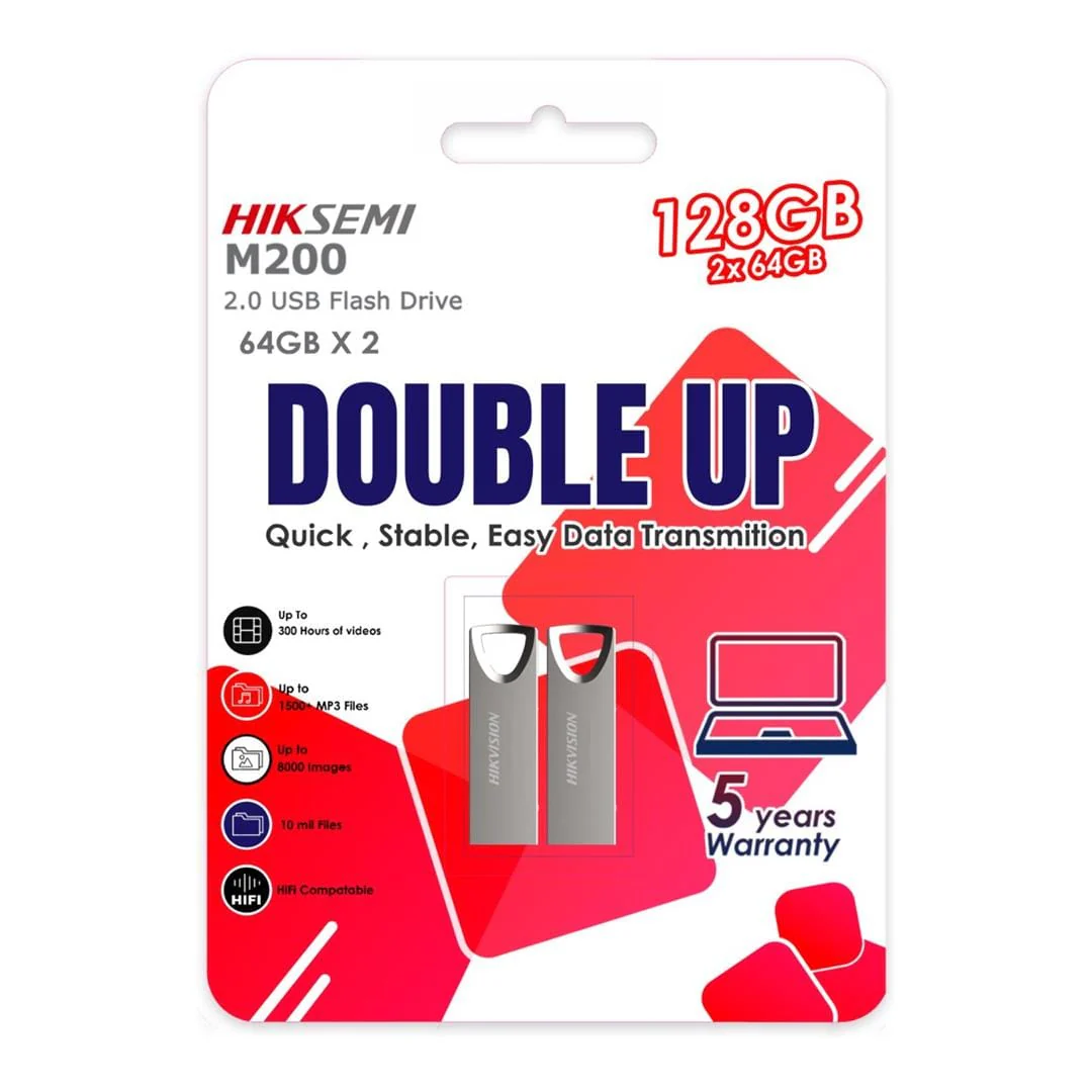Hiksemi M200 64GB Flash Drive 2-pack HS-USB-M200(STD)/64GB-2