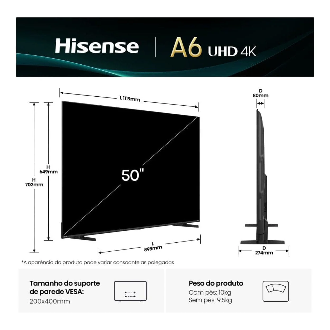 Hisense 50A6Q 50-inch 4K UHD Smart TV - Image 2
