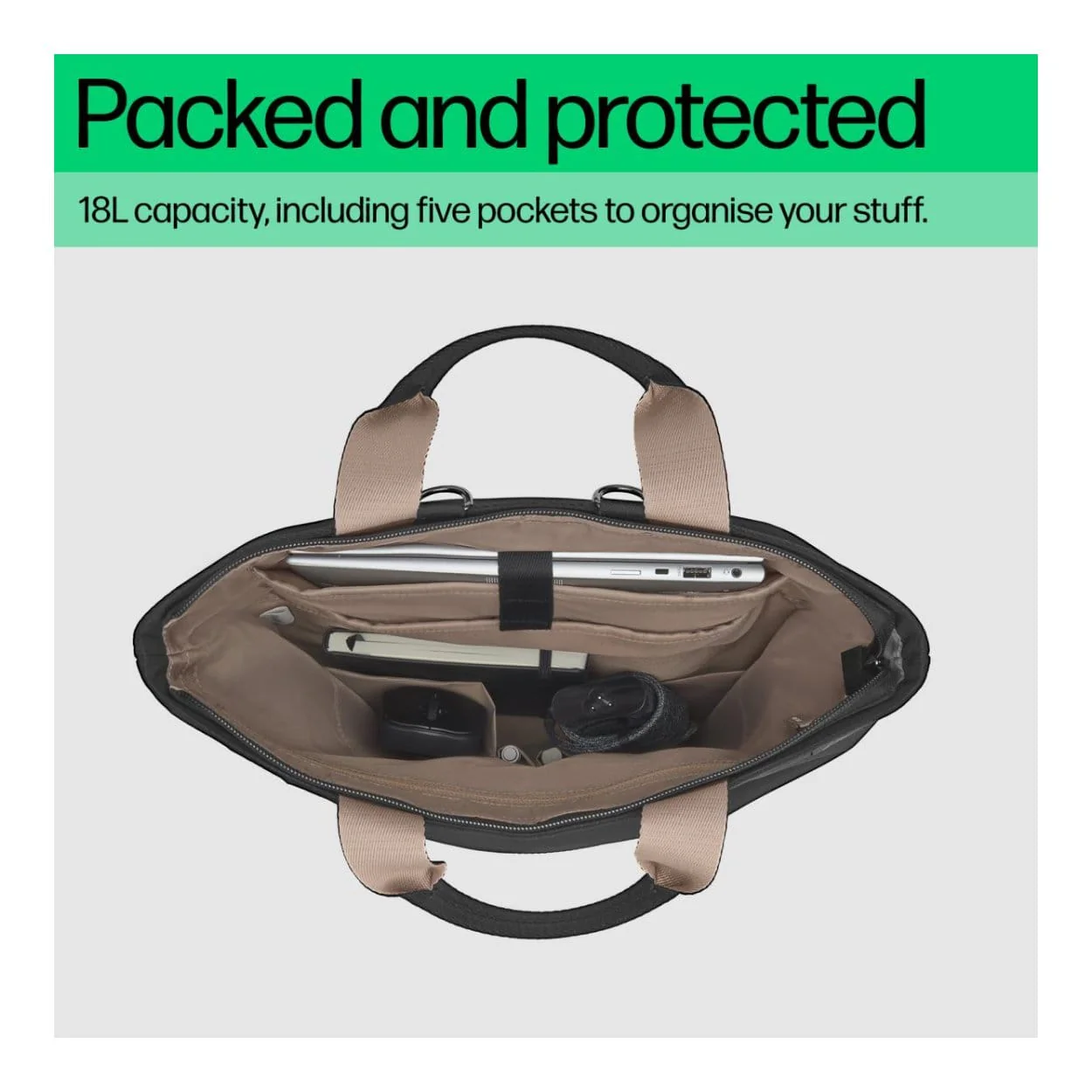 HP 14-inch Convertible Notebook Backpack Tote 9C2H0AA - Image 6