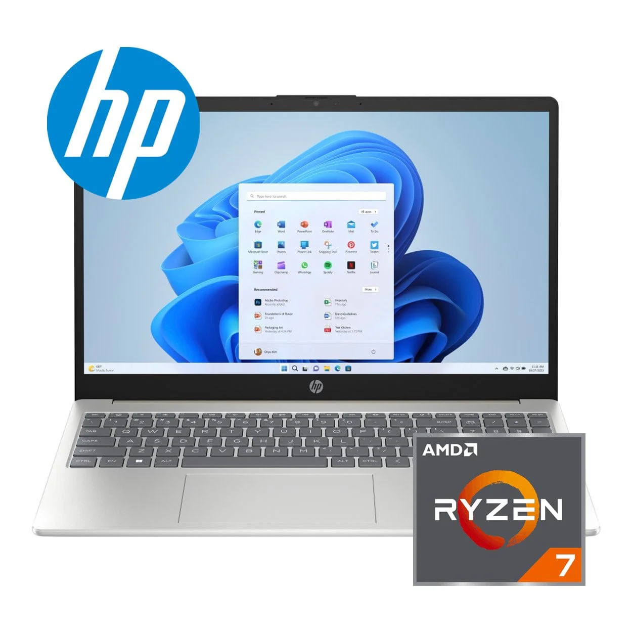 HP 15-fc0041ni 15.6-inch FHD Laptop - AMD Ryzen 7 7730U 512GB SSD 16GB RAM Win 11 Home Warm Gold - Image 2