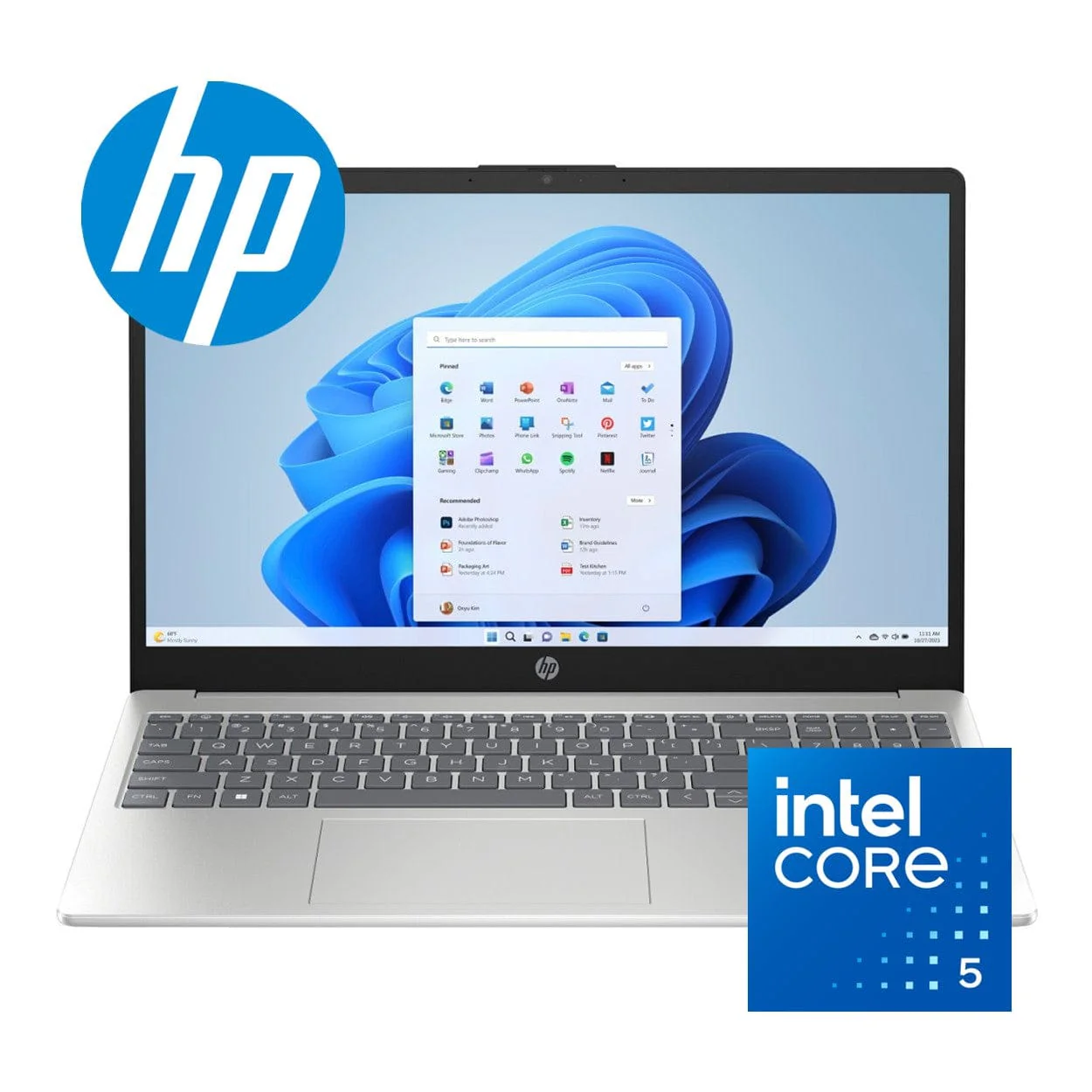 HP 15-fd0145ni 15.6-inch FHD Laptop - Intel Core 5 120U 512GB SSD 16GB RAM Win 11 Home Natural Silver - Image 2